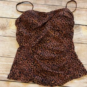 Spanx Assets Leopard Tankini Top M